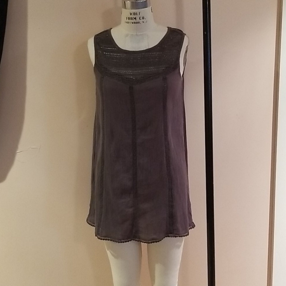 Garnet Hill gray dress mini womens Size 8